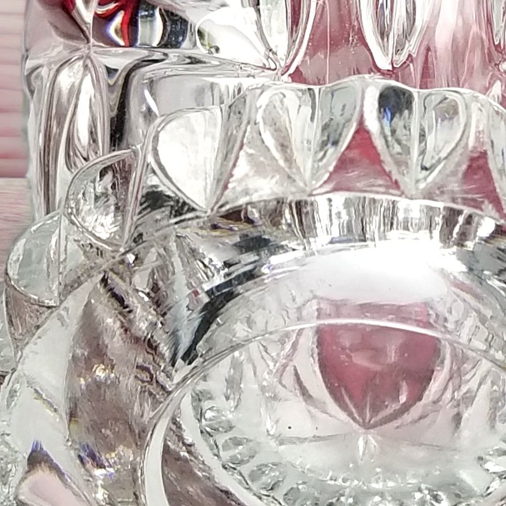 Anna Hutte Crystal Flower Vase Cranberry Red- Cut to-Clear Bleikristall Crystal - Picture 13 of 13